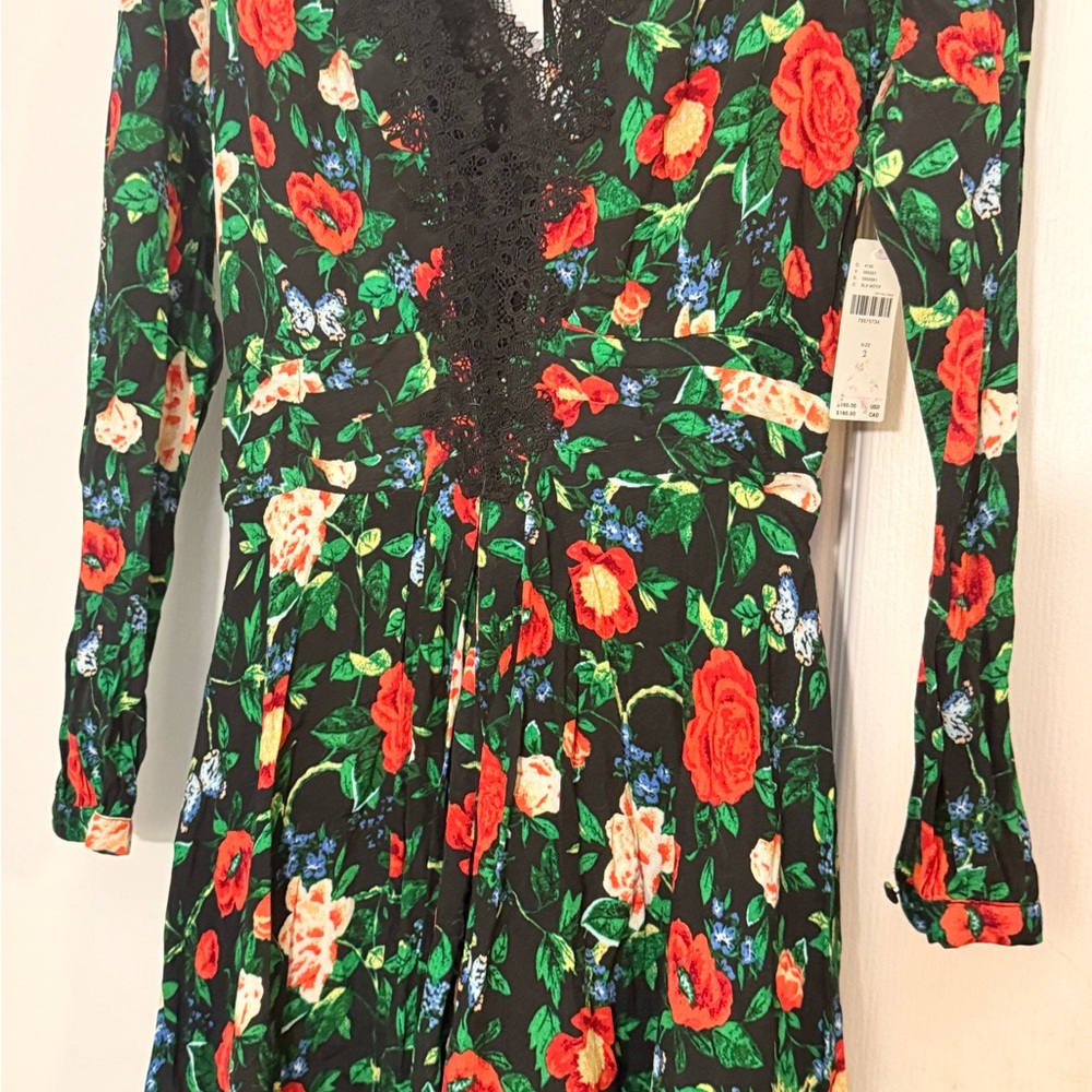 Anthropologie Black Floral Dress